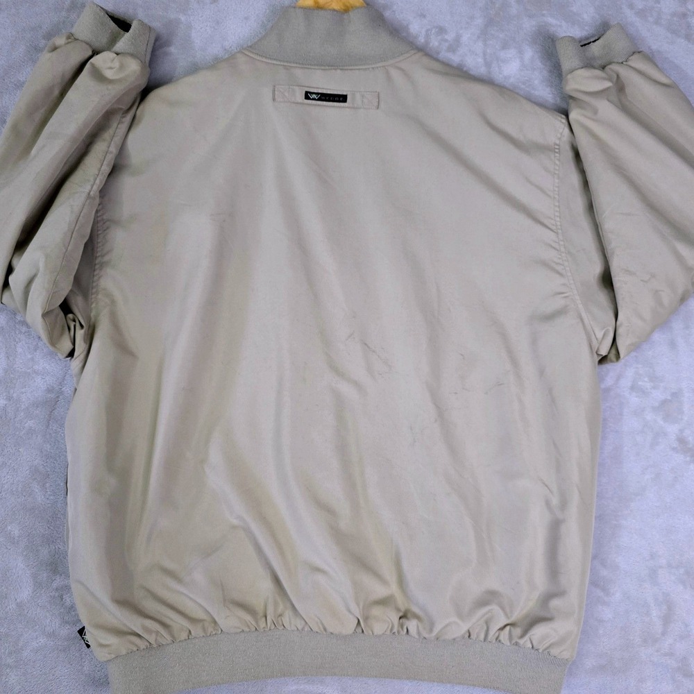 Wedge Golf & Beyond Mens Size L Reversible 1/4 Zip Pullover Jacket Beige Black - Picture 10 of 15